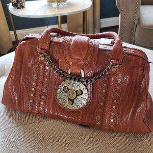 Botkier Leather Satchel With Brass Detailing
